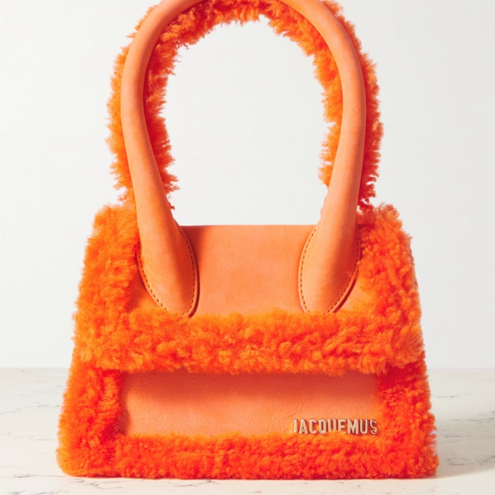 Jacquemus Le Chiquito Moyen Shearling-Lined in Orange